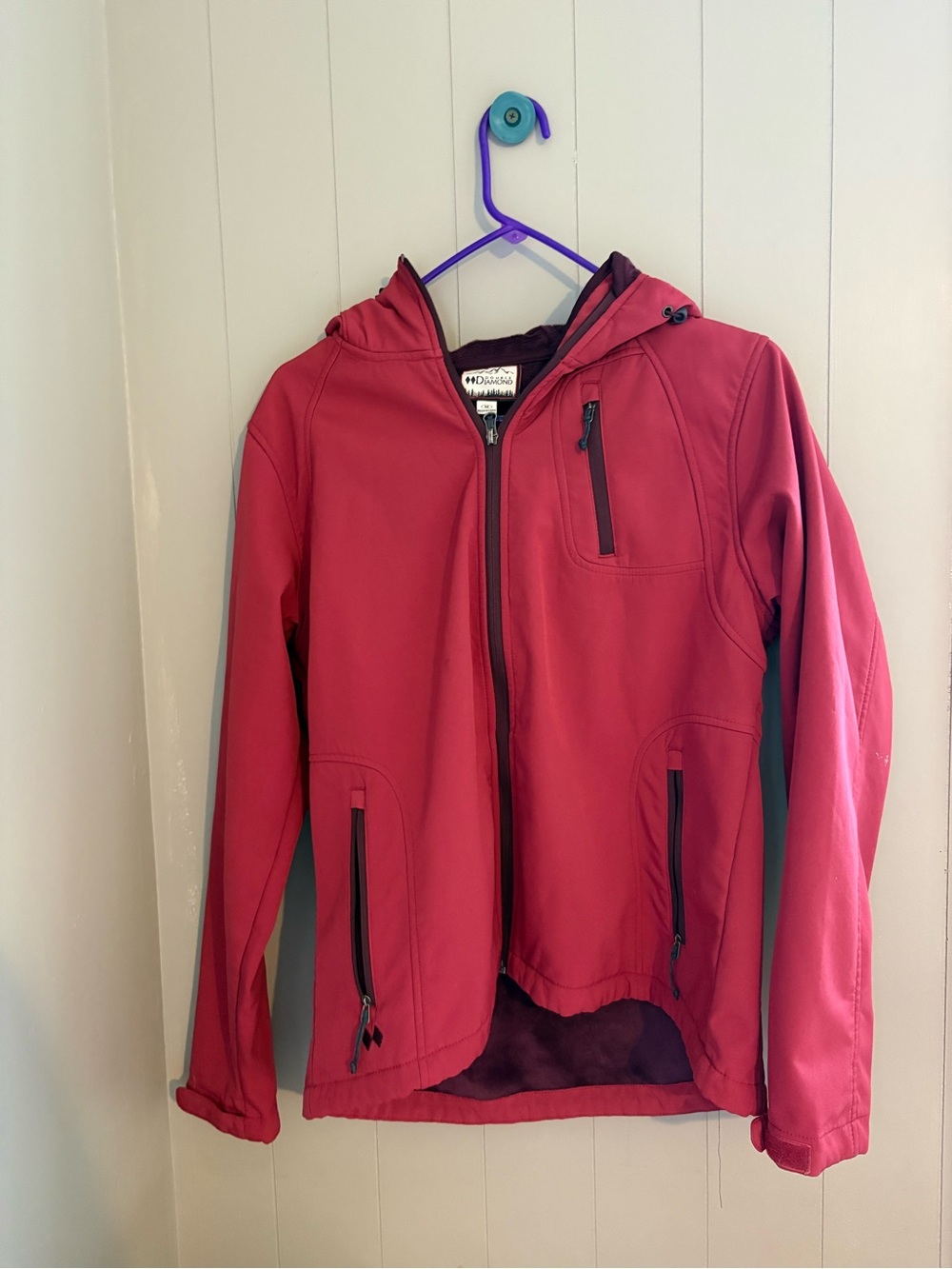 Women’s Red Hooded Softshell Jacket